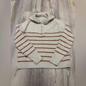 Quarter zip stripe sweater
